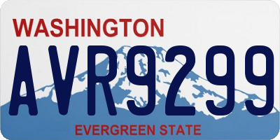 WA license plate AVR9299