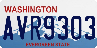 WA license plate AVR9303