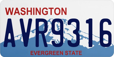 WA license plate AVR9316