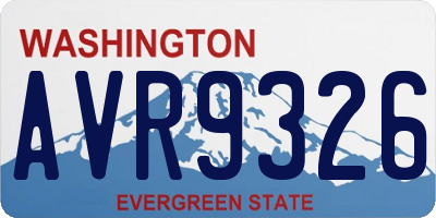 WA license plate AVR9326