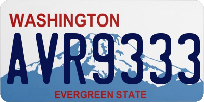 WA license plate AVR9333