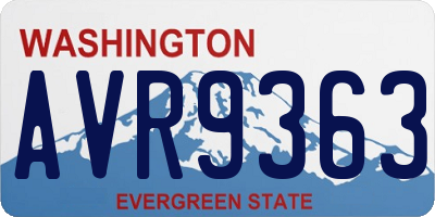 WA license plate AVR9363