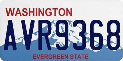WA license plate AVR9368