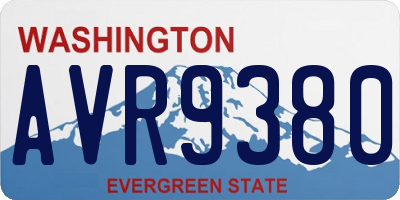 WA license plate AVR9380