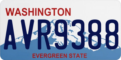WA license plate AVR9388