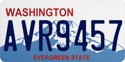 WA license plate AVR9457