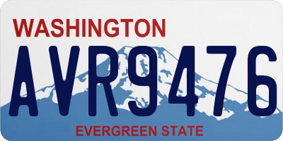 WA license plate AVR9476