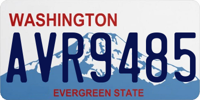 WA license plate AVR9485