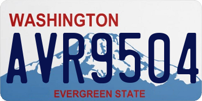 WA license plate AVR9504