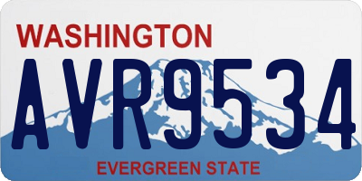 WA license plate AVR9534
