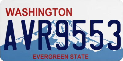 WA license plate AVR9553