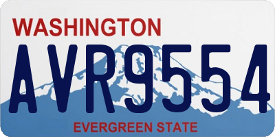 WA license plate AVR9554