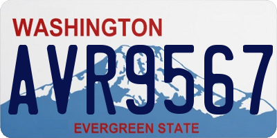 WA license plate AVR9567