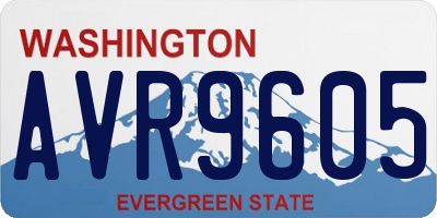 WA license plate AVR9605