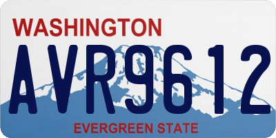 WA license plate AVR9612