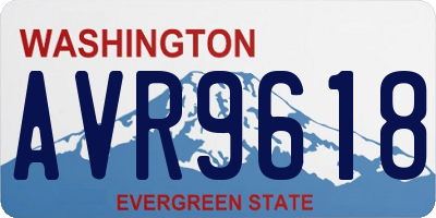 WA license plate AVR9618