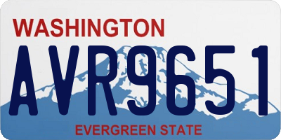 WA license plate AVR9651