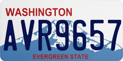 WA license plate AVR9657