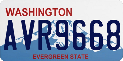 WA license plate AVR9668