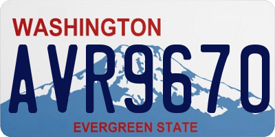 WA license plate AVR9670