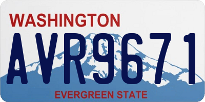 WA license plate AVR9671
