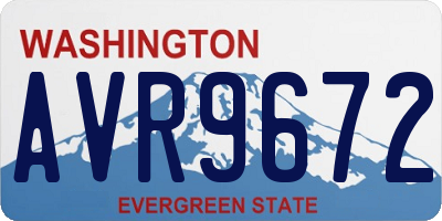 WA license plate AVR9672