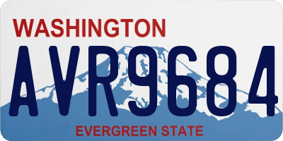 WA license plate AVR9684