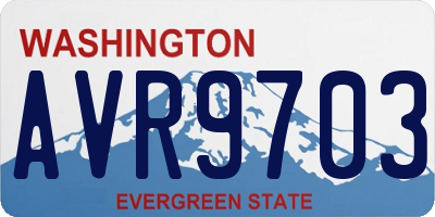 WA license plate AVR9703