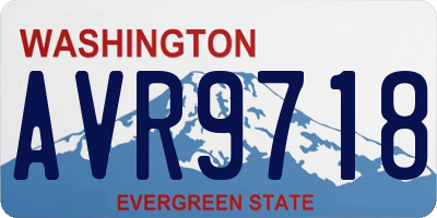 WA license plate AVR9718