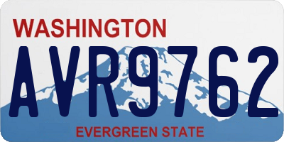 WA license plate AVR9762