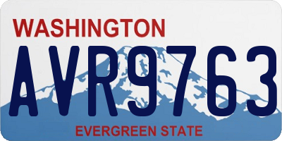 WA license plate AVR9763