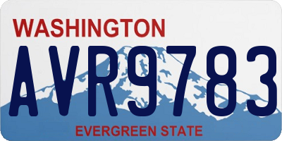 WA license plate AVR9783