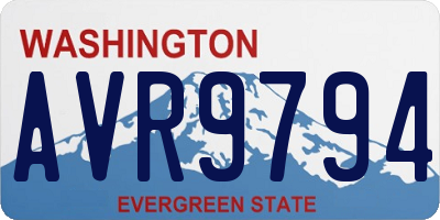 WA license plate AVR9794