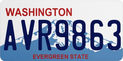 WA license plate AVR9863