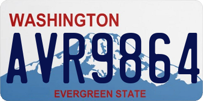WA license plate AVR9864
