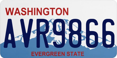 WA license plate AVR9866