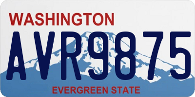 WA license plate AVR9875