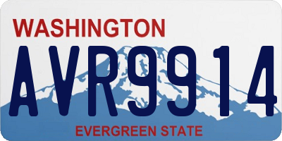 WA license plate AVR9914