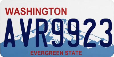 WA license plate AVR9923