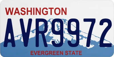 WA license plate AVR9972