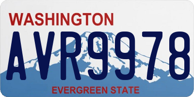 WA license plate AVR9978