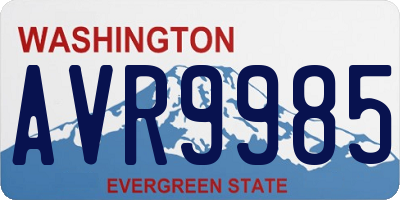 WA license plate AVR9985
