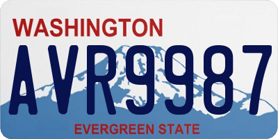 WA license plate AVR9987