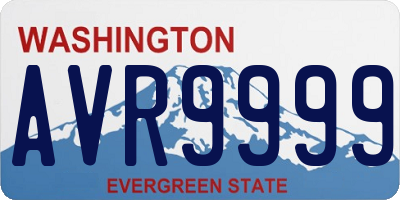 WA license plate AVR9999