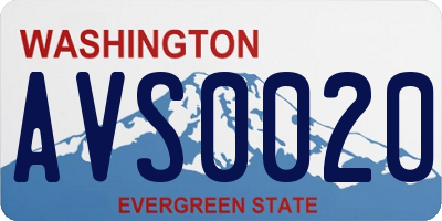 WA license plate AVS0020