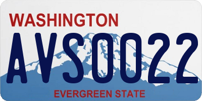 WA license plate AVS0022