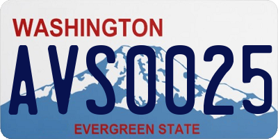 WA license plate AVS0025