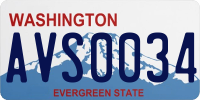 WA license plate AVS0034