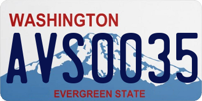 WA license plate AVS0035