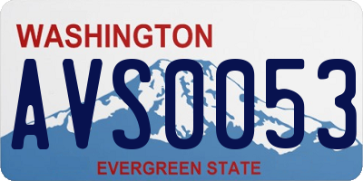 WA license plate AVS0053